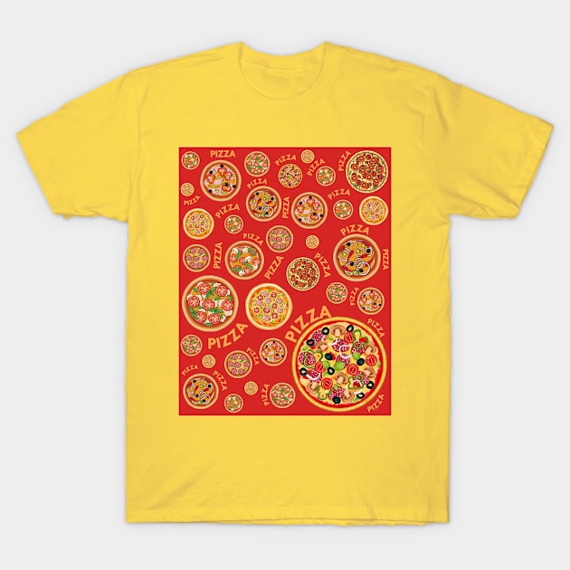 I Love PIZZA T-Shirt by doniainart